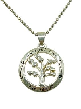 sterling silver bountiful love one family tree pendant - GM932